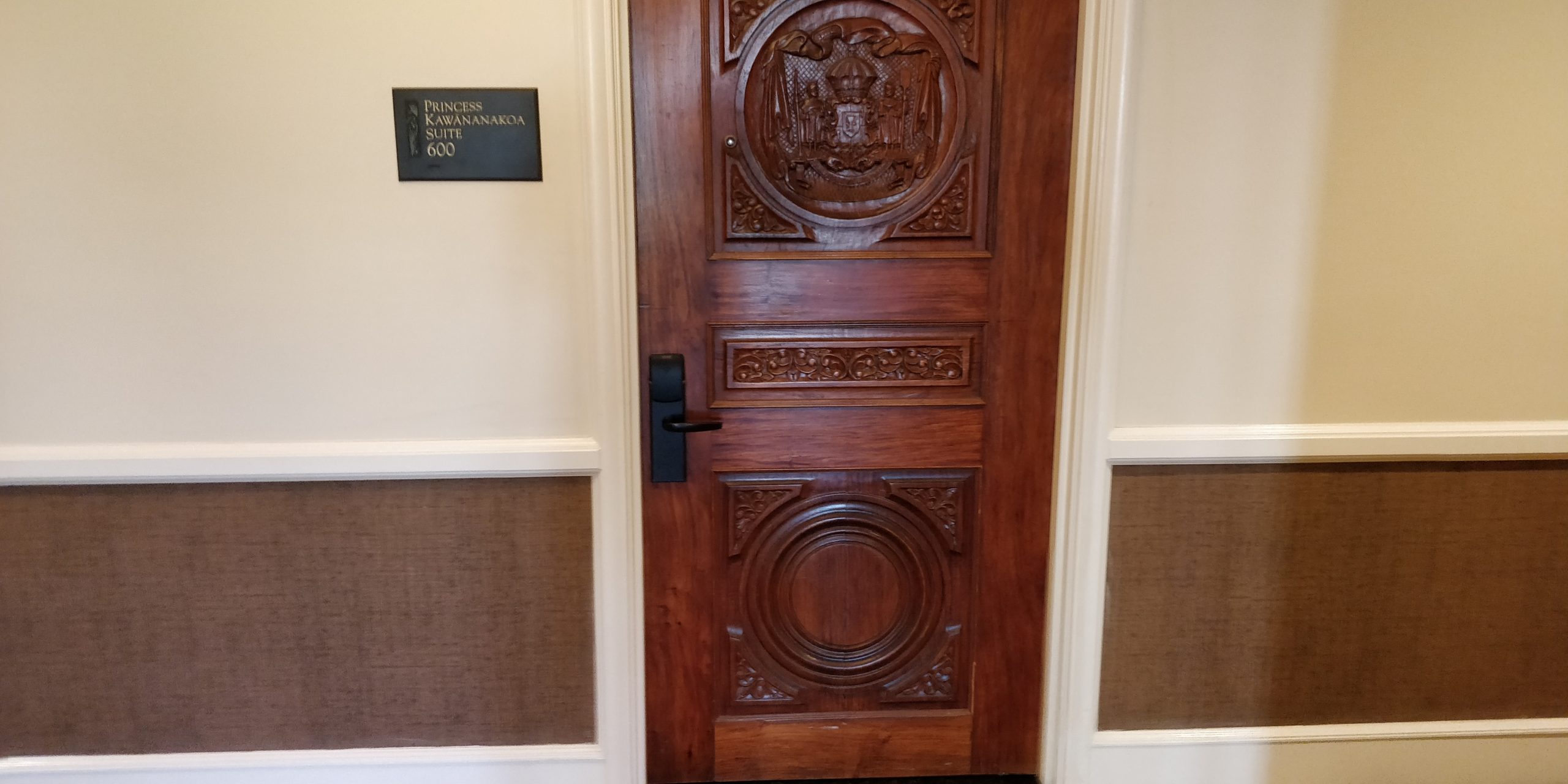 PICTURE OF A DOOR IN THE HISTORIC WING