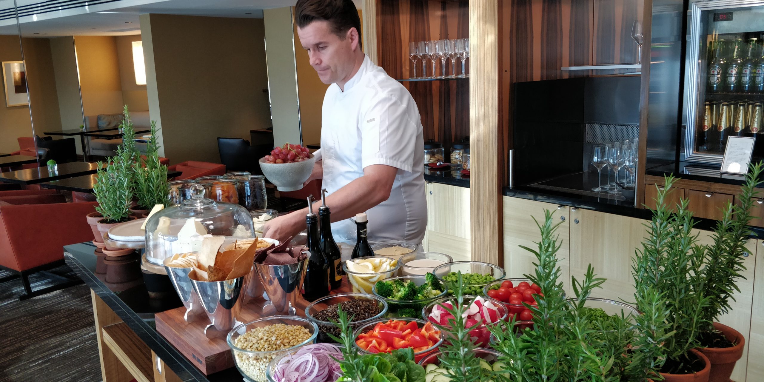 PICTURE OF THE CHEF PREPARING CANAPES