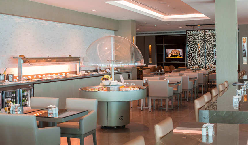 PICTURE OF BUFFET SECTION IN EMIRATES LOUNGE MELBOURNE