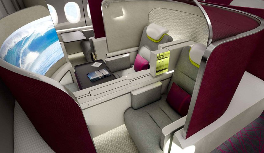 Picture of a new concept for business class on the 777x
