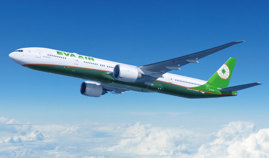 A PICTURE OF EVA AIR'S 777-300