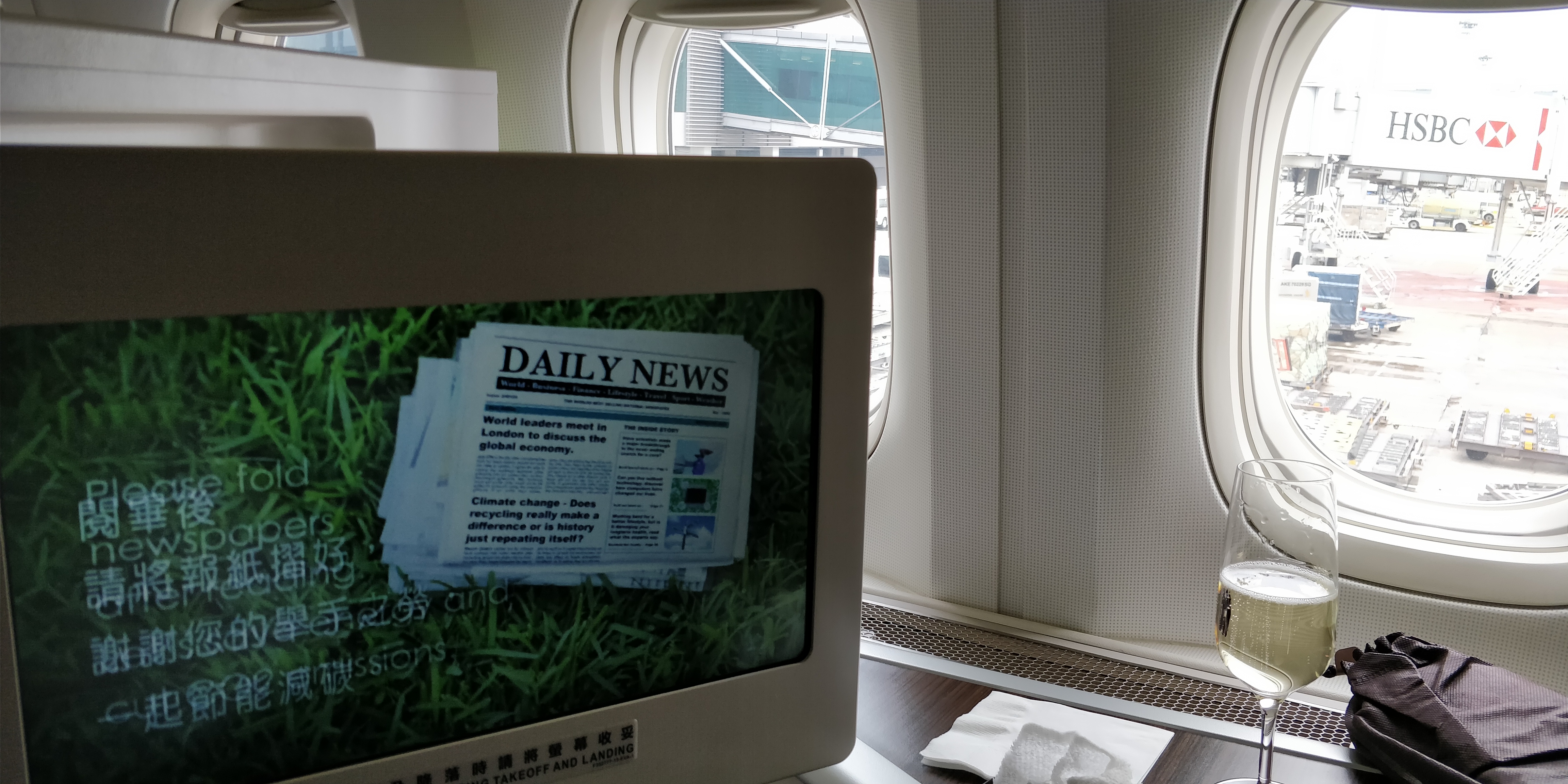 A PICTURE OF PREFLIGHT CHAMPAGNE AND A PAPER