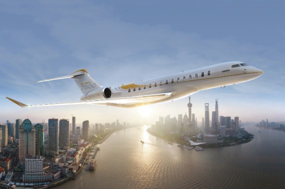 A PICTURE OF A BOMBARDIER GLOBAL 7500 SUPER BIZJET