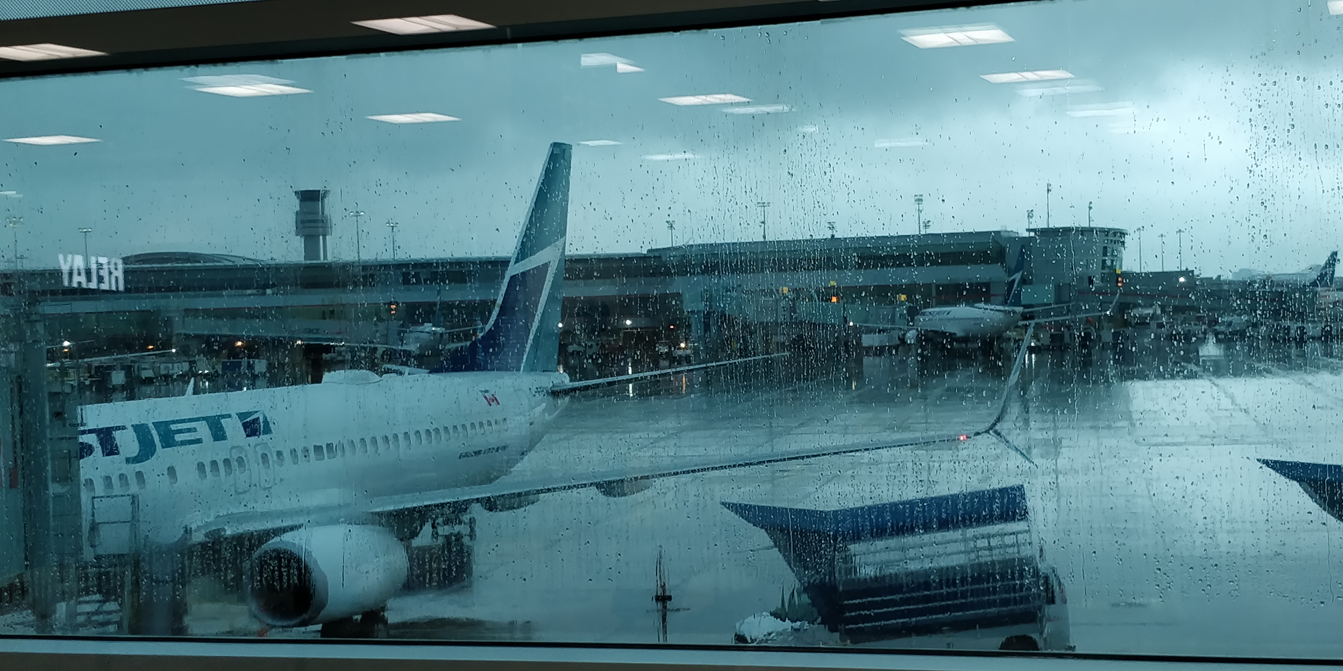 A PICTURE OF A WESTJET 737-800 AT T3 TORONTO