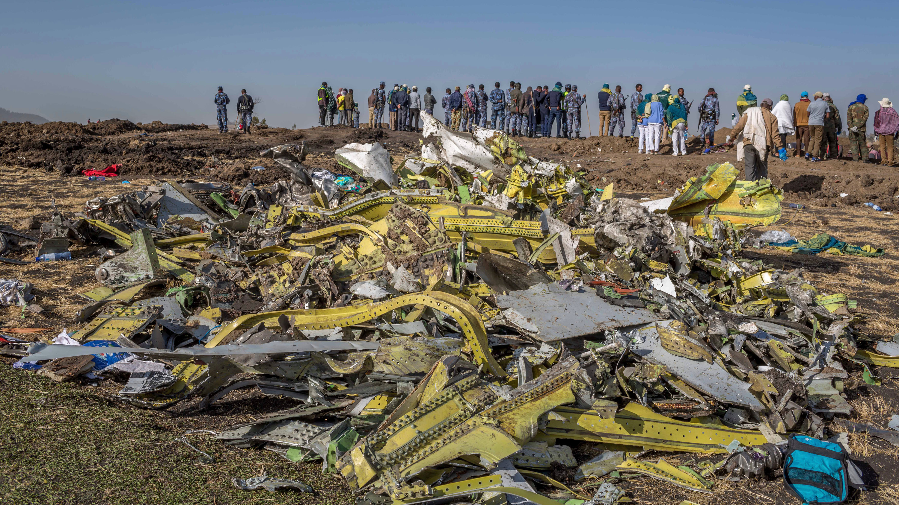 A PICTURE OF THE ETHIOPIAN 737 MAX DEBRIS AT CRASH SITE