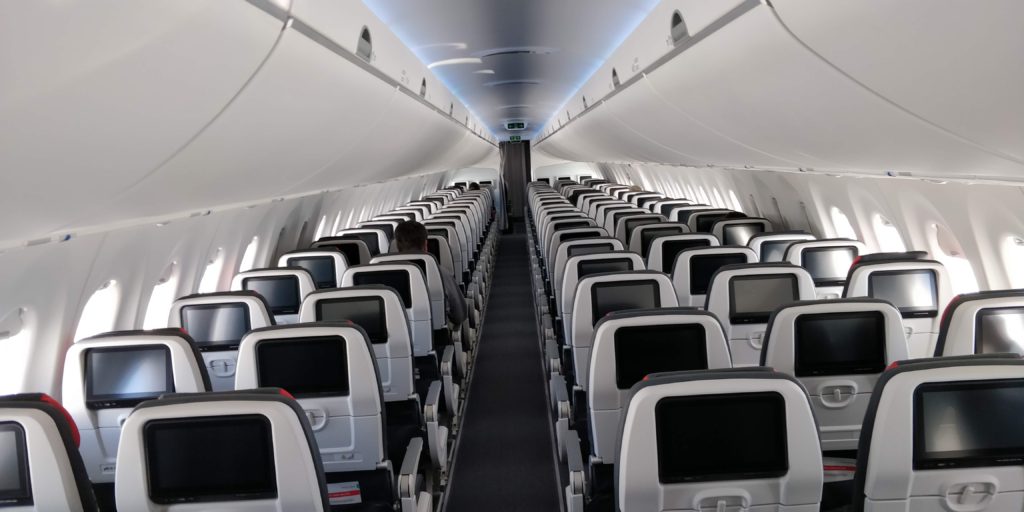 picture of the economy cabin on the flight