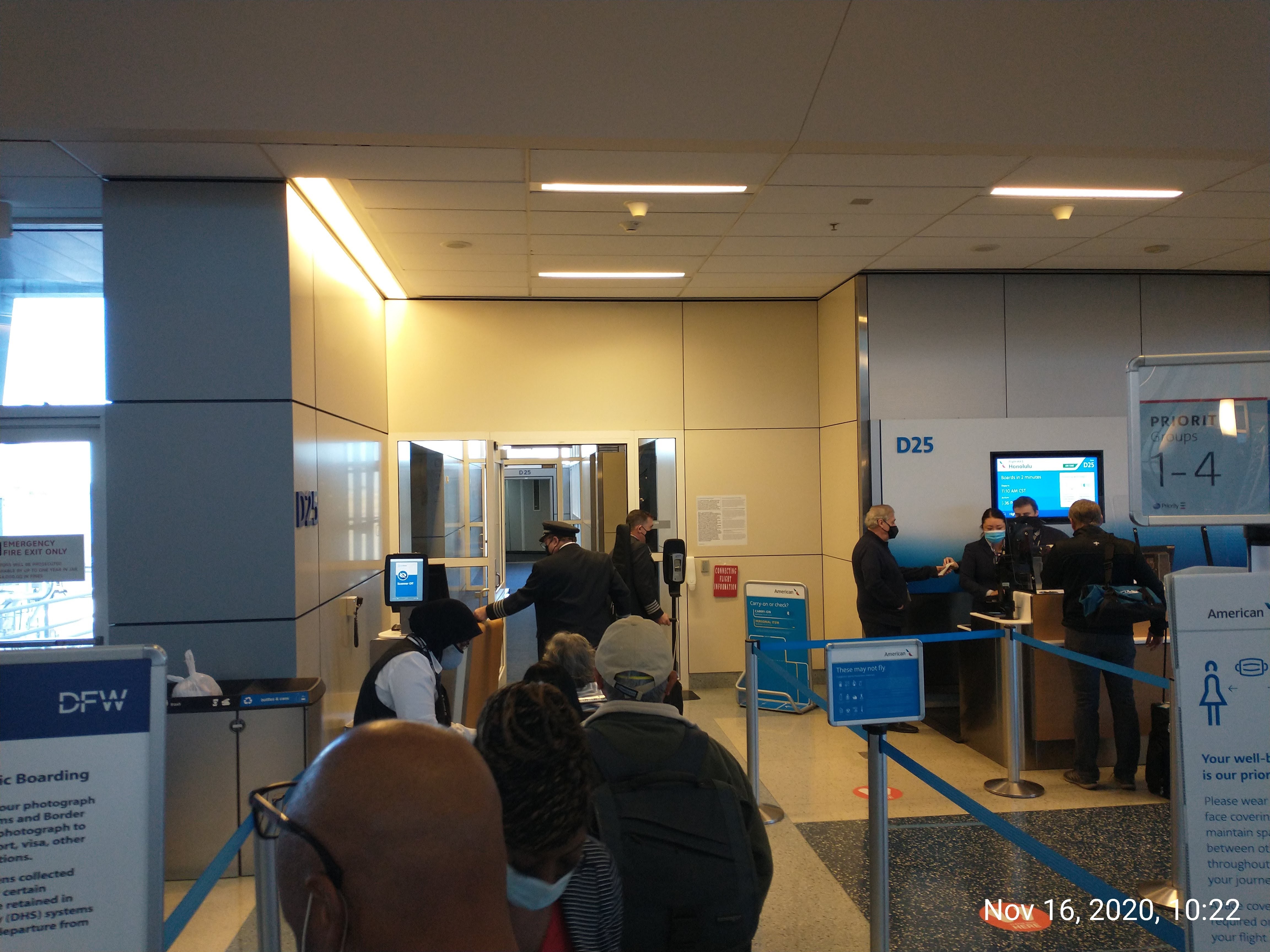 picture of the priority lane boarding for the flight.