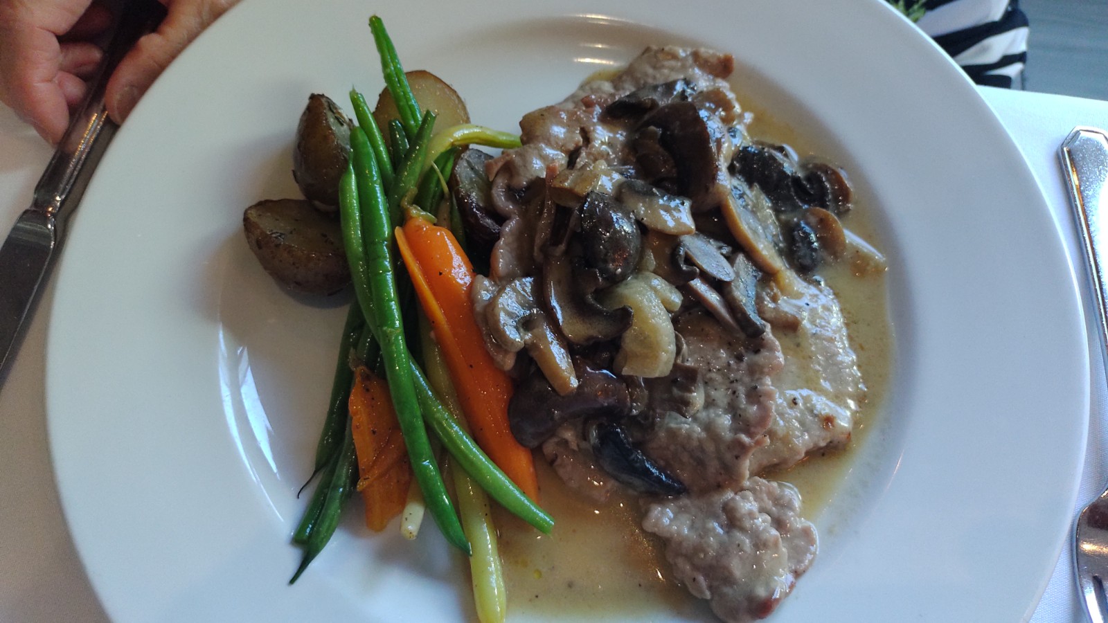 A picure of the  veal scaloppine.