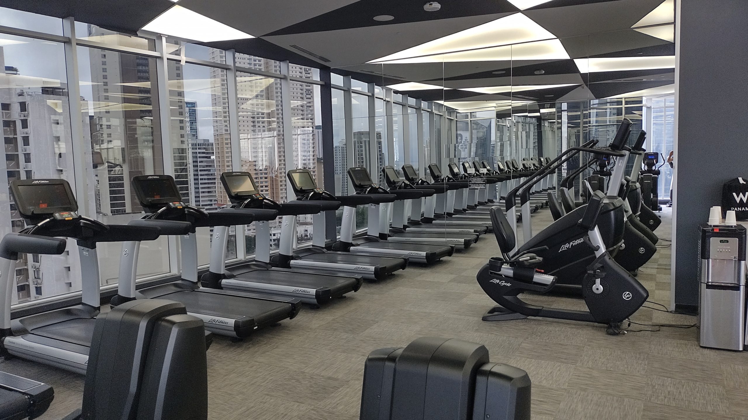 picture of all the  treadmills and other exercise machines.