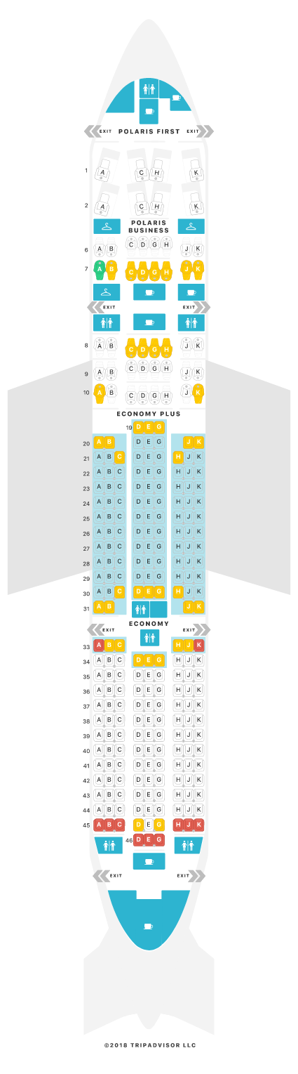 DIAGRAM OF THE SEATING IN THE 777-200 AIRCRAFT