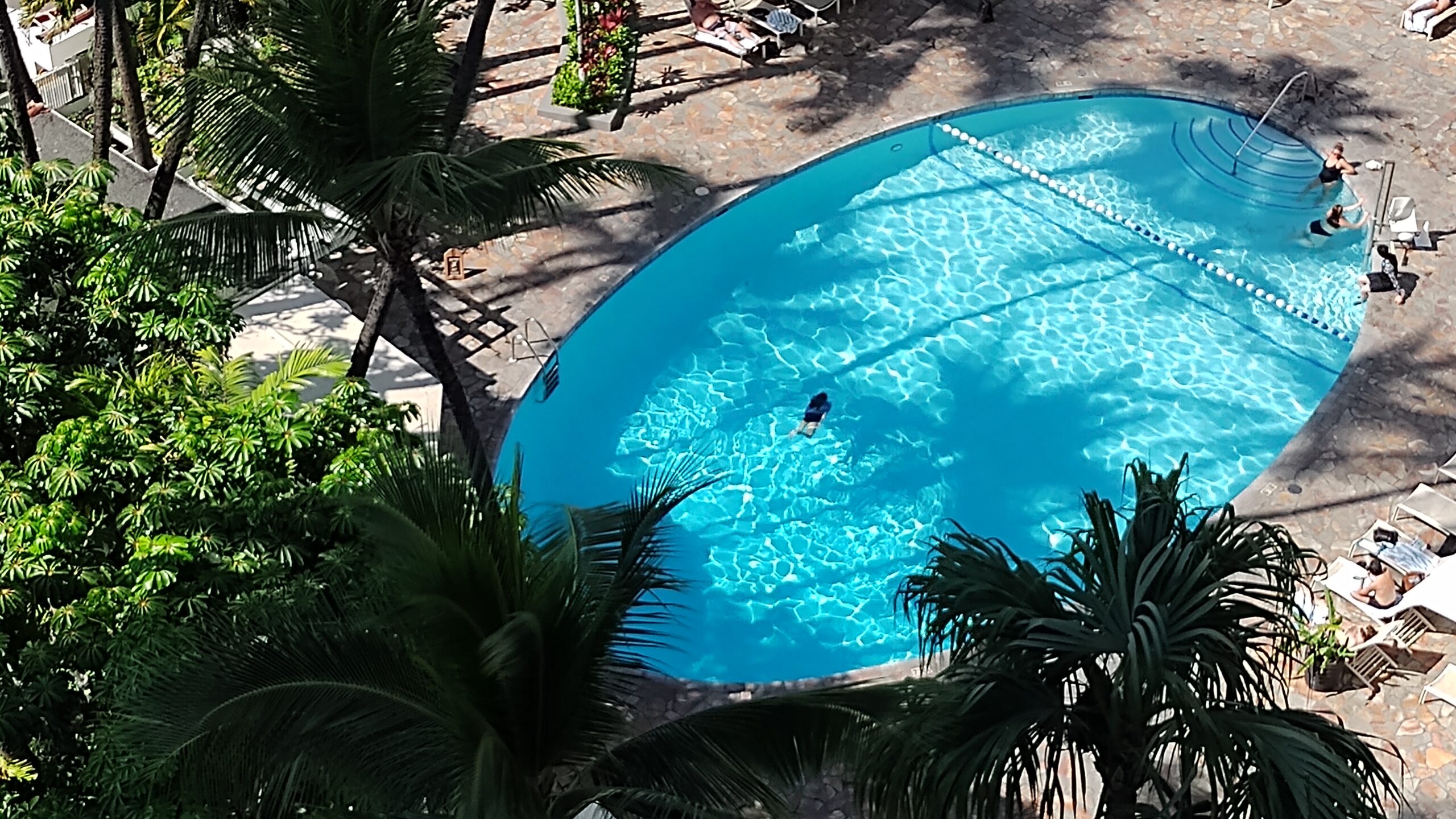 picture of the pool below the bedroom lanai.