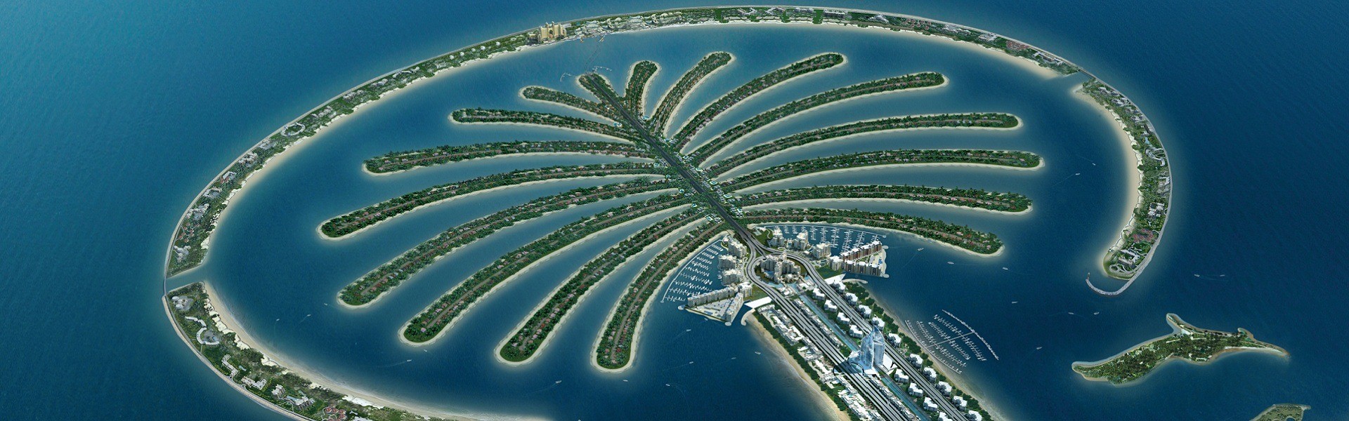 AERIAL PHOTO OF THE PALM JUMEIRAH.