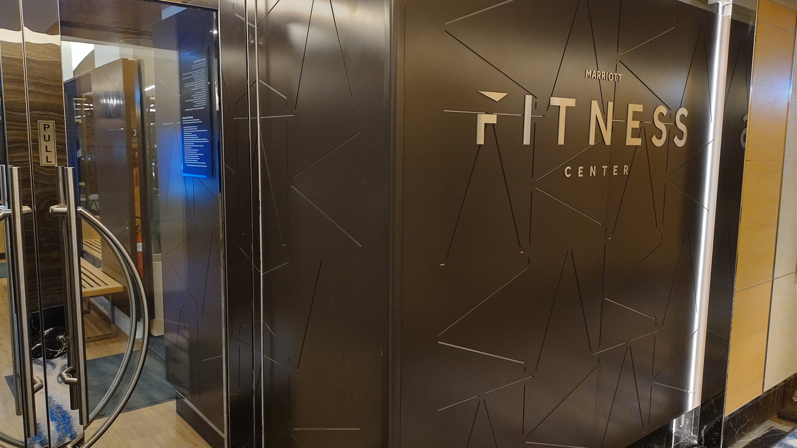 PICTURE OF THE ENTRANCE TO THE FITNESS CENTER.