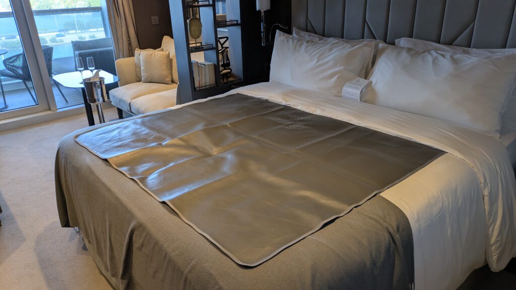 PICTURE OF THE BEDROOM IN THE SPACIOUS CABIN.